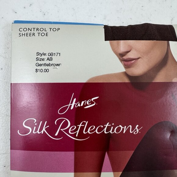HANES Silk Reflections Control Top Pantyhose Sz AB Color Gentlebrown - Picture 2 of 8